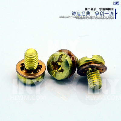 十一字槽盘头螺钉、带内齿垫圈组合件