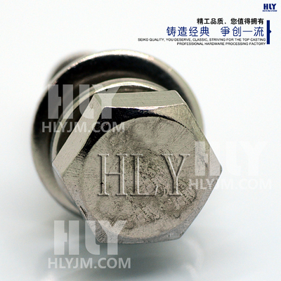 外六角三组合螺栓自带平垫弹垫螺丝